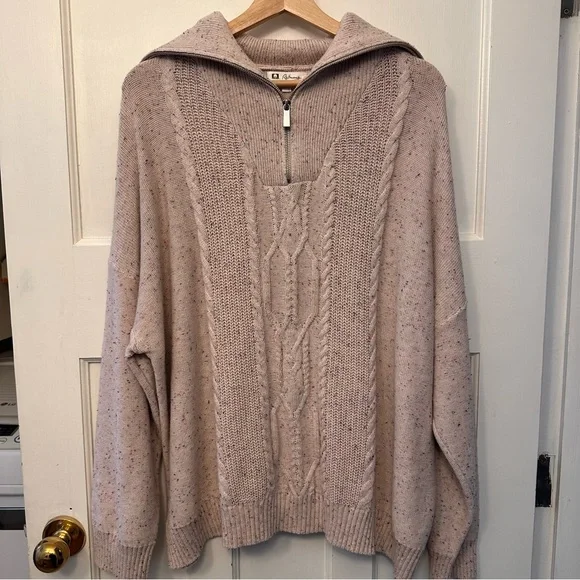 ⭐️ Reitmans 3X Speckled Knit Sweater -cream and light pink NWT - Picture 1 of 9